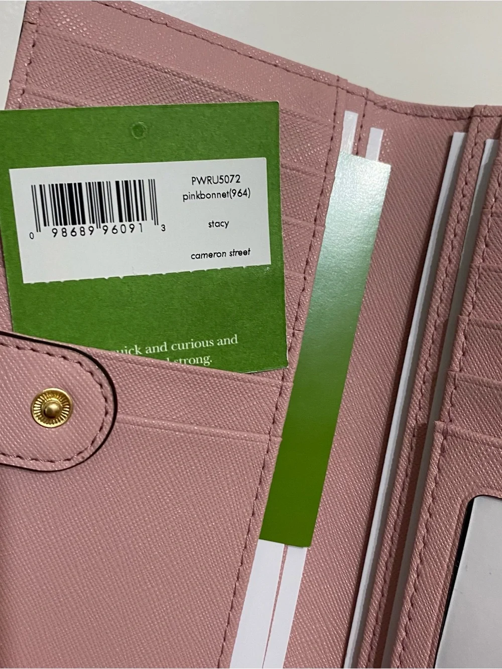 NWT! Kate Spade Cameron St Stacy Wallet Pink Bonnet